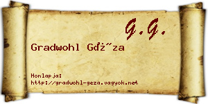 Gradwohl Géza névjegykártya